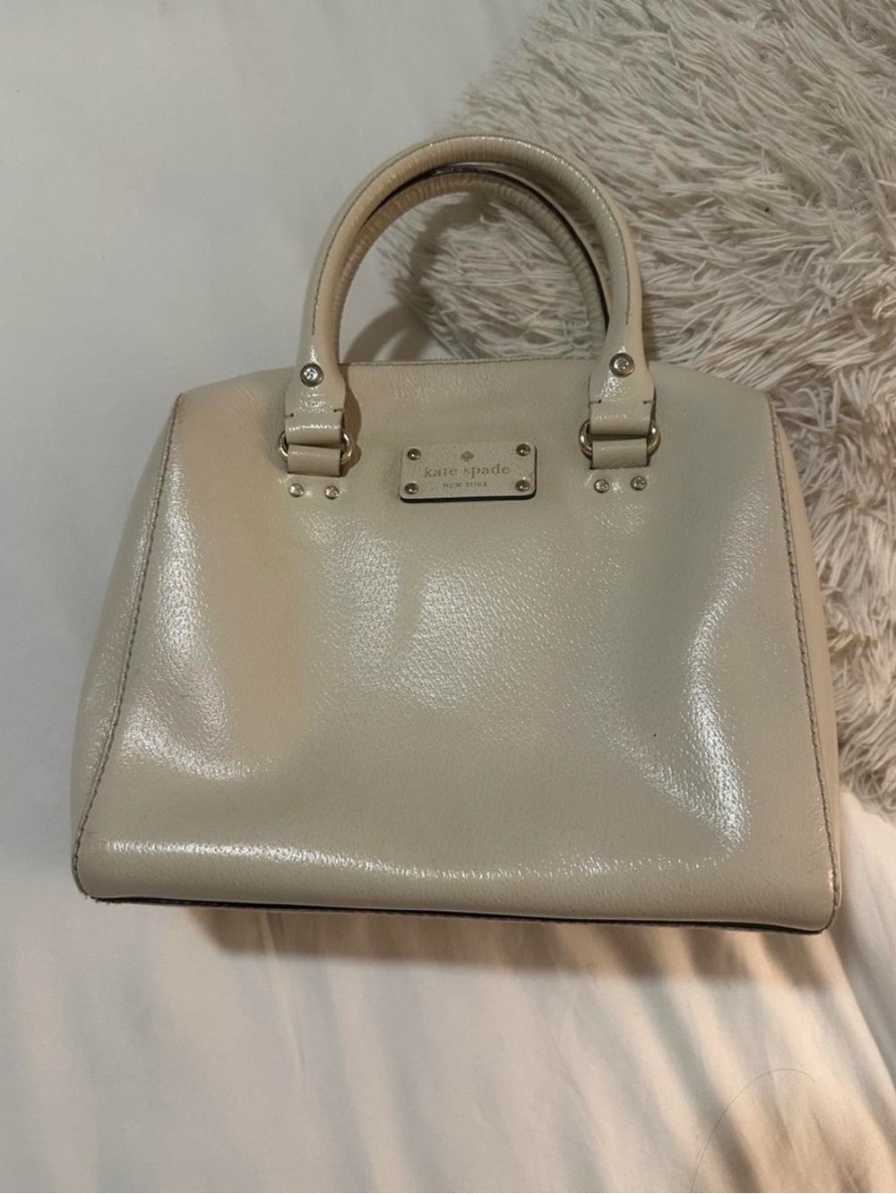 Kate spade Ivory Patent Leather Dome Satchel